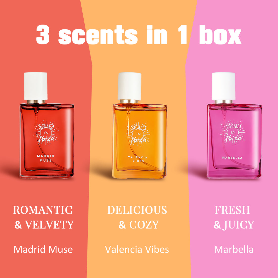 Eau de Parfum Gift Set 3 x 30ml, Madrid Muse, Valencia Vibes, Marbella