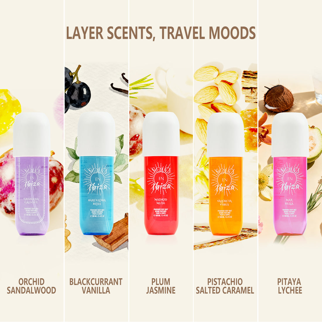 5PCS Fragrance Body Mist Gift Set